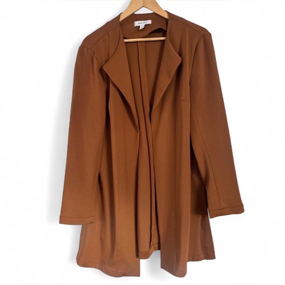Nine West Jackets & Blazers - NINEWEST | Women’s Large long open-front blazer terracotta brown